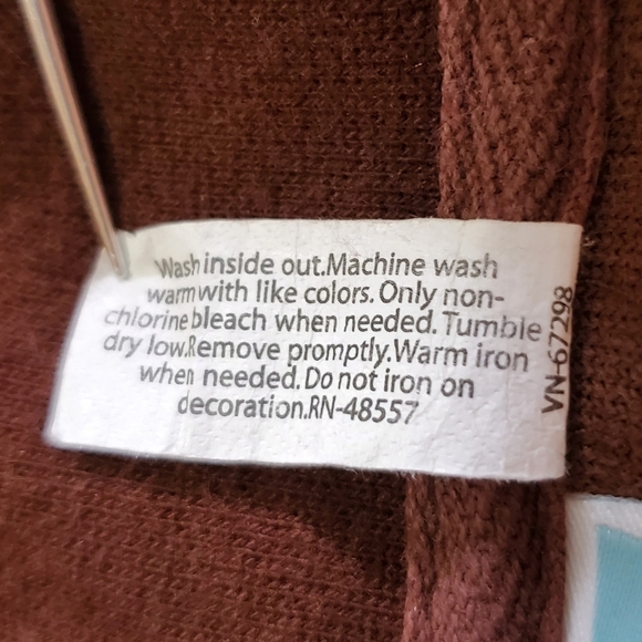 2413 * Sideout Embroidered Rose Velour Zip Jacket Brown Size M (10/12) Y2K - Picture 5 of 14